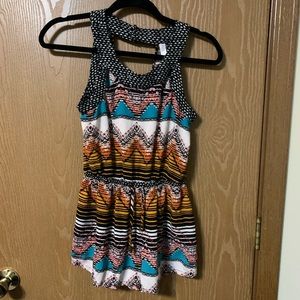 Colorful Aztec print romper
